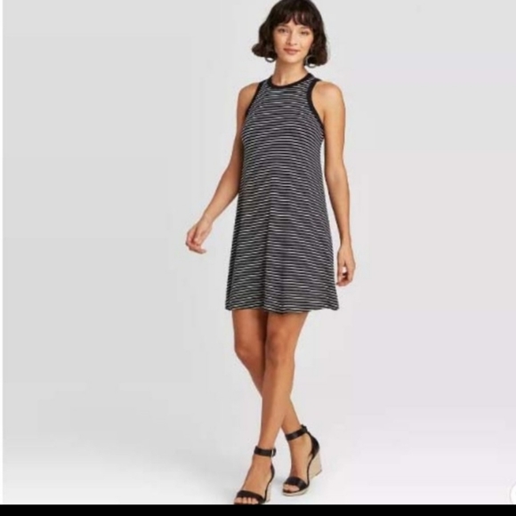 A New Day Green/White Stripe Tank Dress - Picture 6 of 8